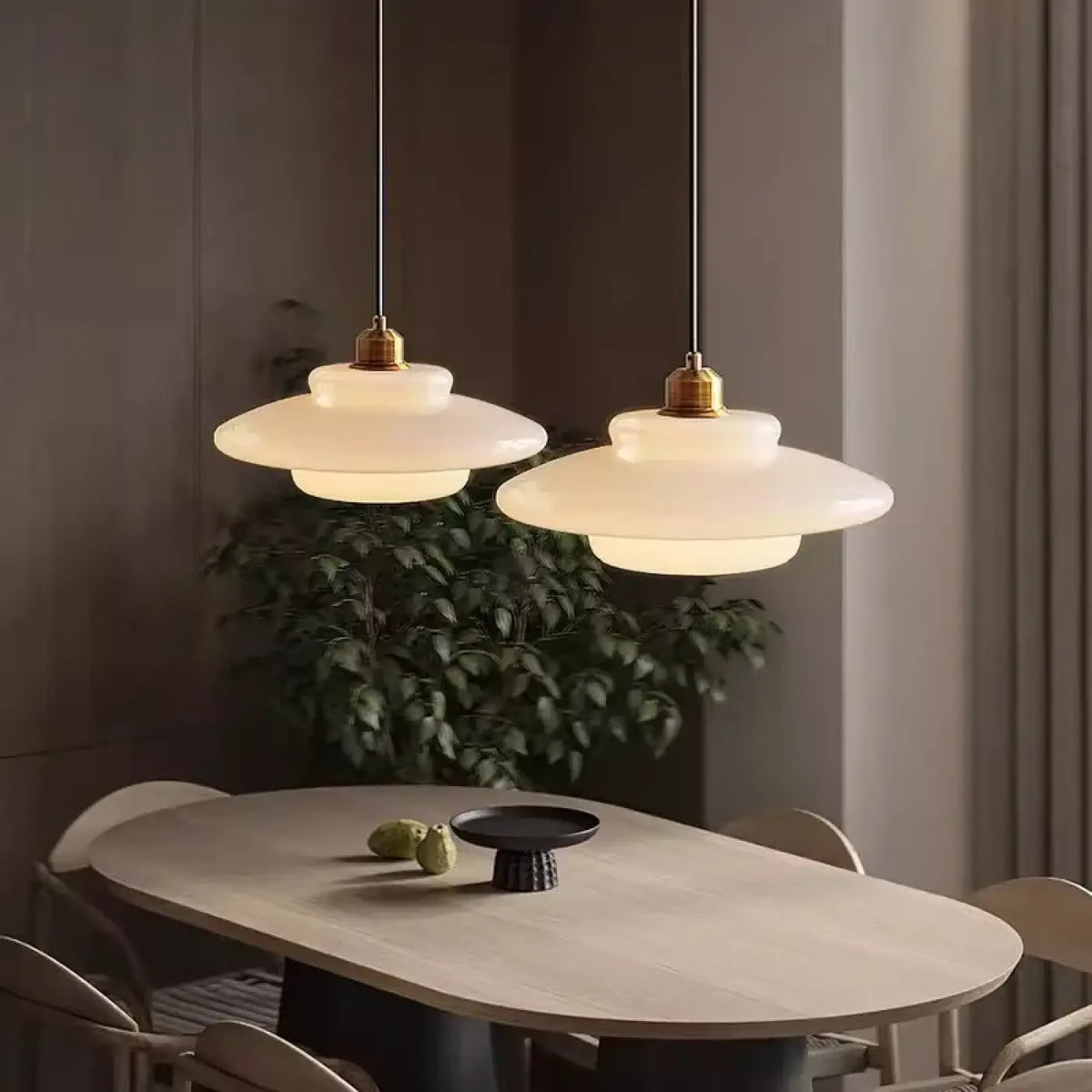 Suspension en verre opalin à étages, style scandinave, 3 modèles