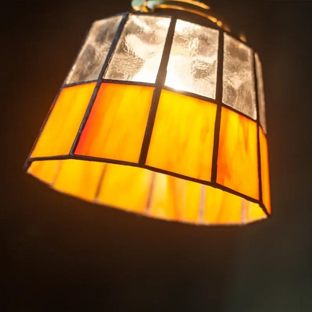 Suspension vintage en verre et cuivre, trois modèles