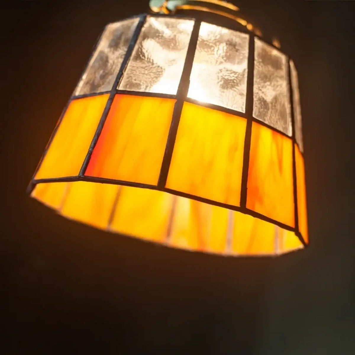 Suspension vintage en verre et cuivre, trois modèles