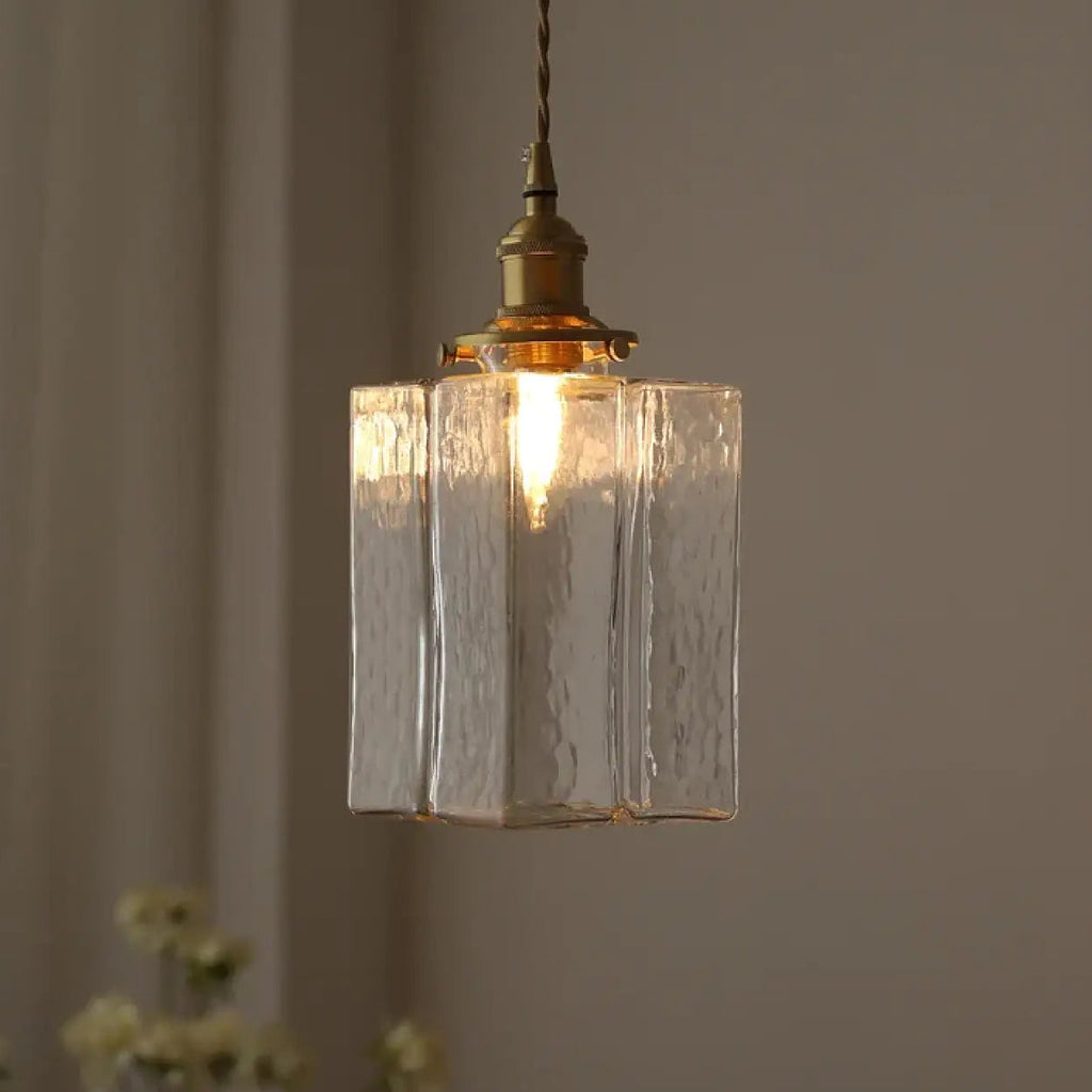 Suspension vintage en verre et laiton, trois modèles au choix