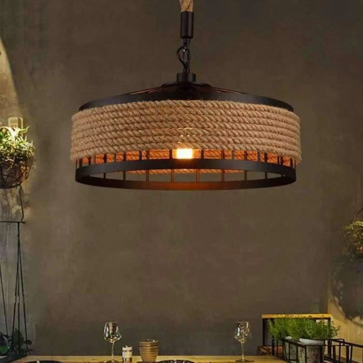 Suspension vintage de style industriel, esprit atelier