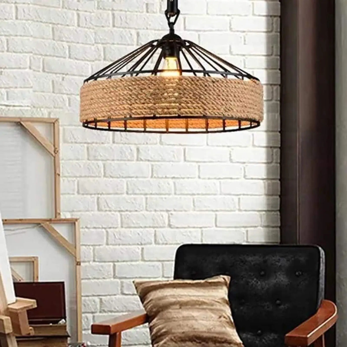 Suspension vintage de style industriel, esprit atelier