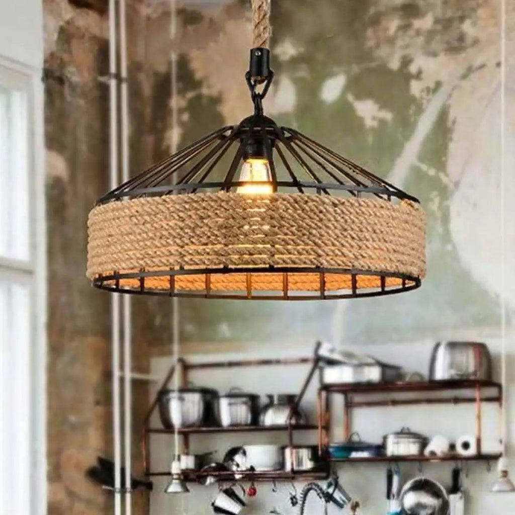 Suspension vintage de style industriel, esprit atelier