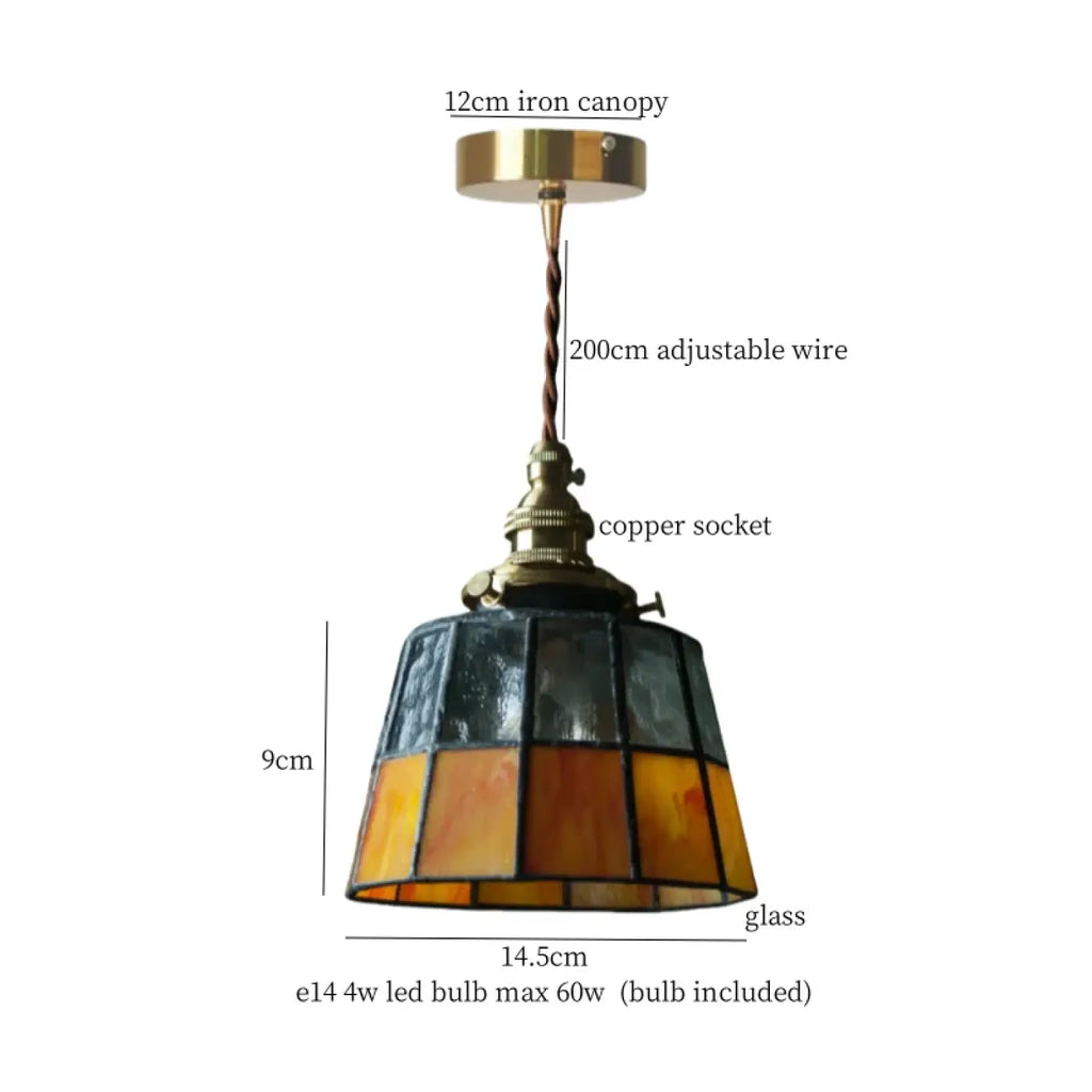 Suspension vintage en verre et cuivre, trois modèles