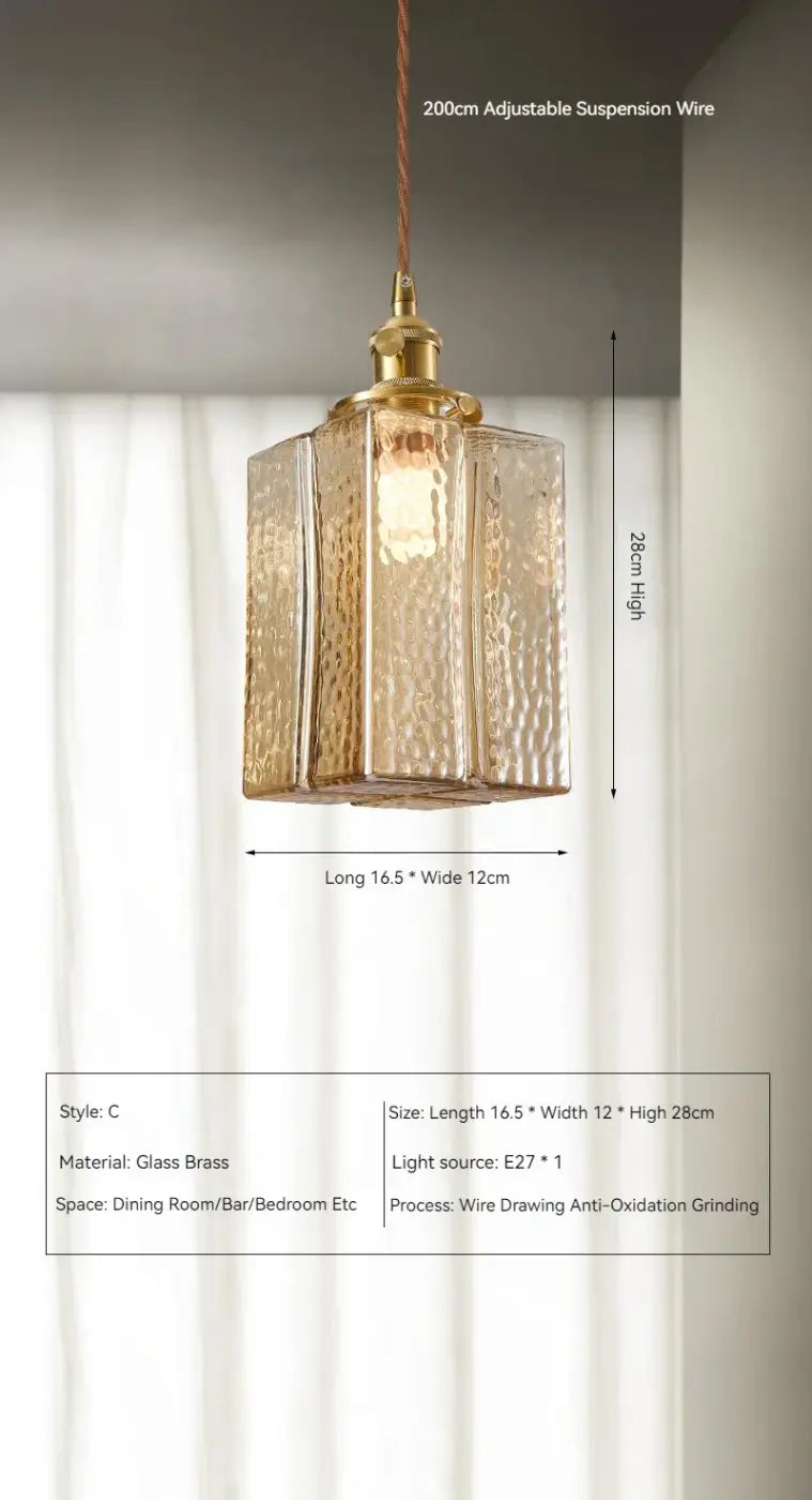 Suspension vintage en verre et laiton, trois modèles au choix