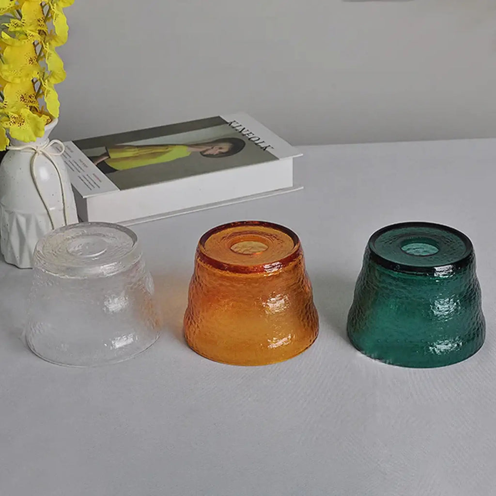 Suspension vintage en verre texturé, vert, orange ou transparent