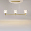 Suspension linéaire à globes de verre sur ligne dorée, 104 cm