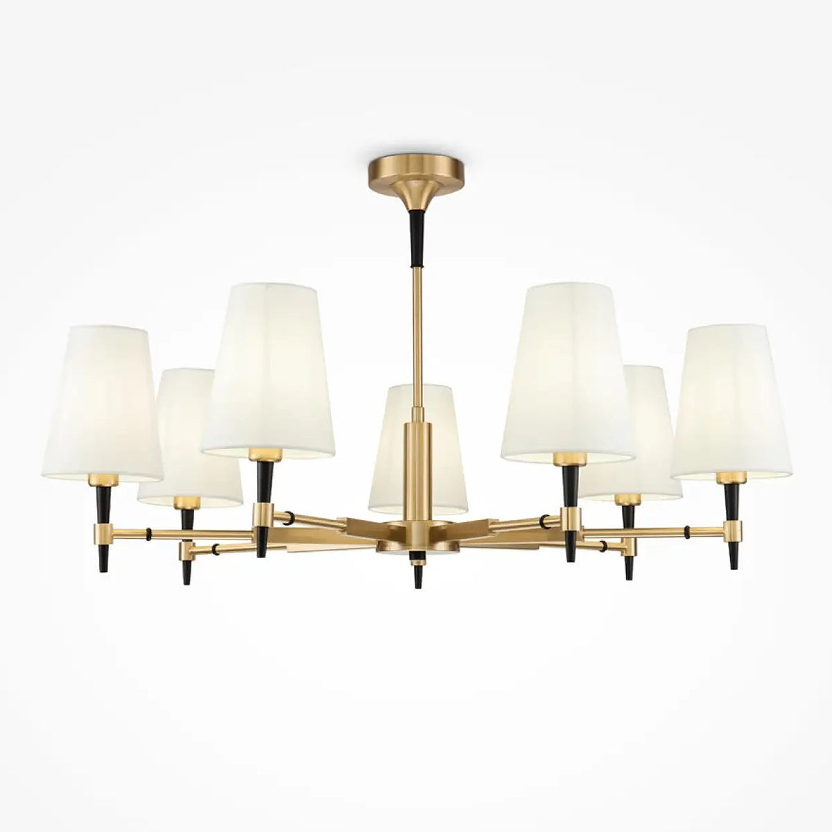 Lustre couronne dorée à abat-jour en tissu, 78 ou 88 cm