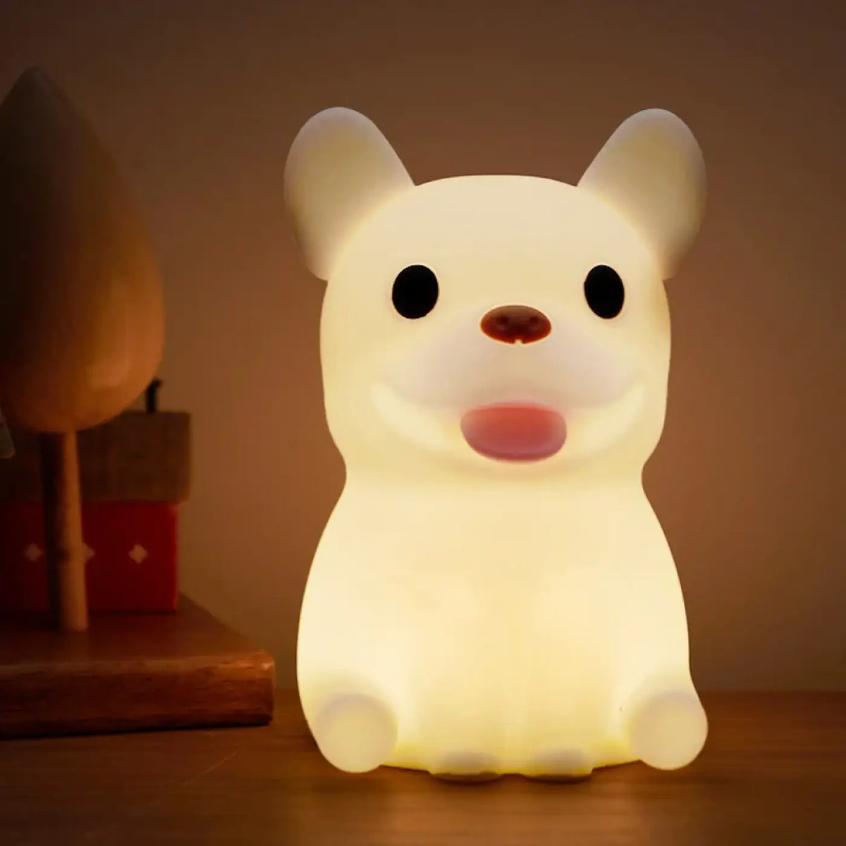 Veilleuse bouledogue, petit chien lumineux branché en USB