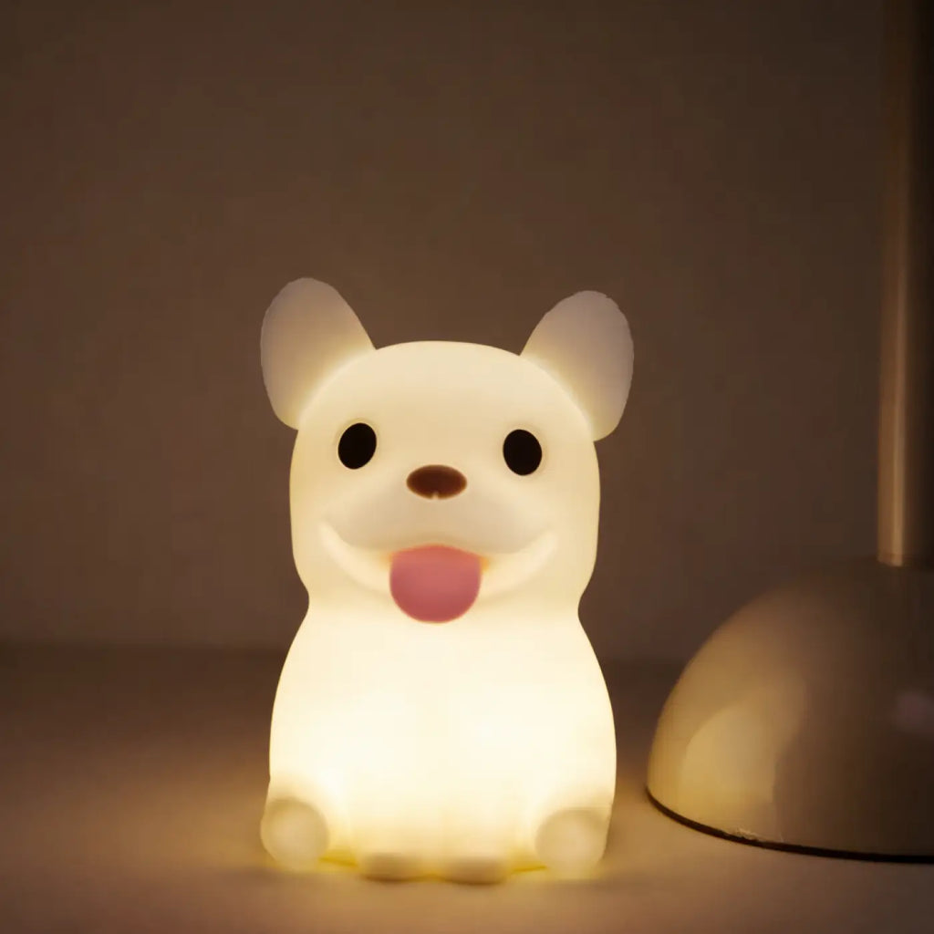 Veilleuse bouledogue, petit chien lumineux branché en USB