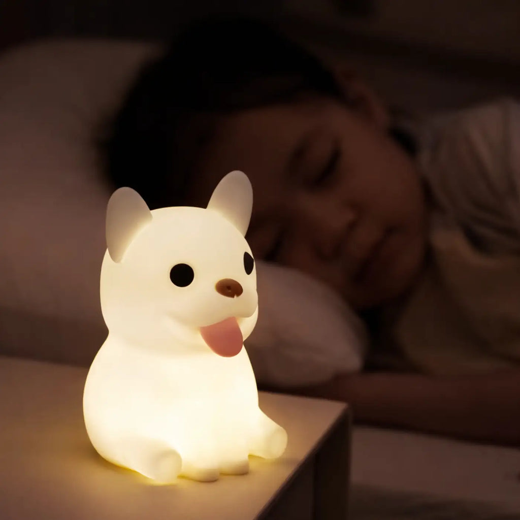 Veilleuse bouledogue, petit chien lumineux branché en USB