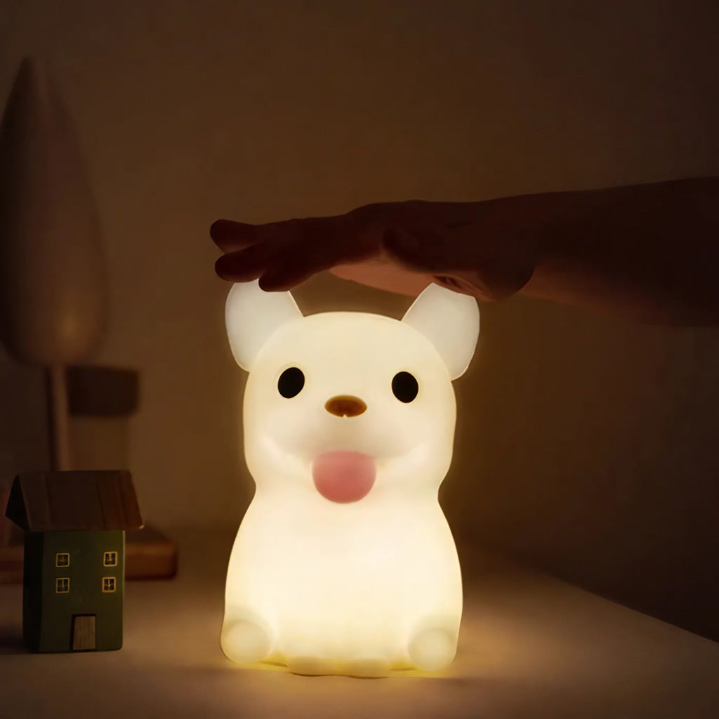 Veilleuse bouledogue, petit chien lumineux branché en USB