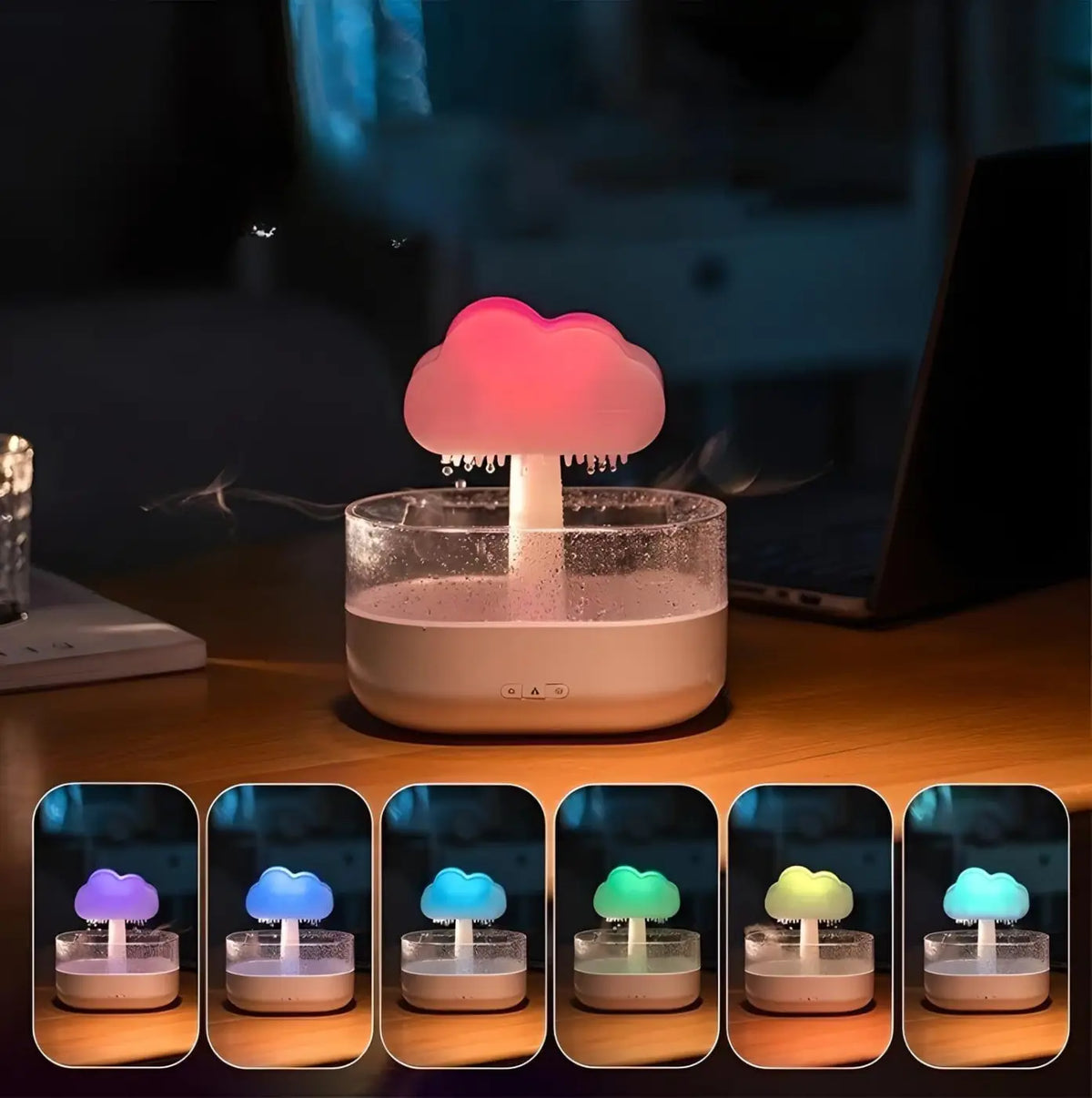 Veilleuse à double usage, lumière colorée et air rafraîchi