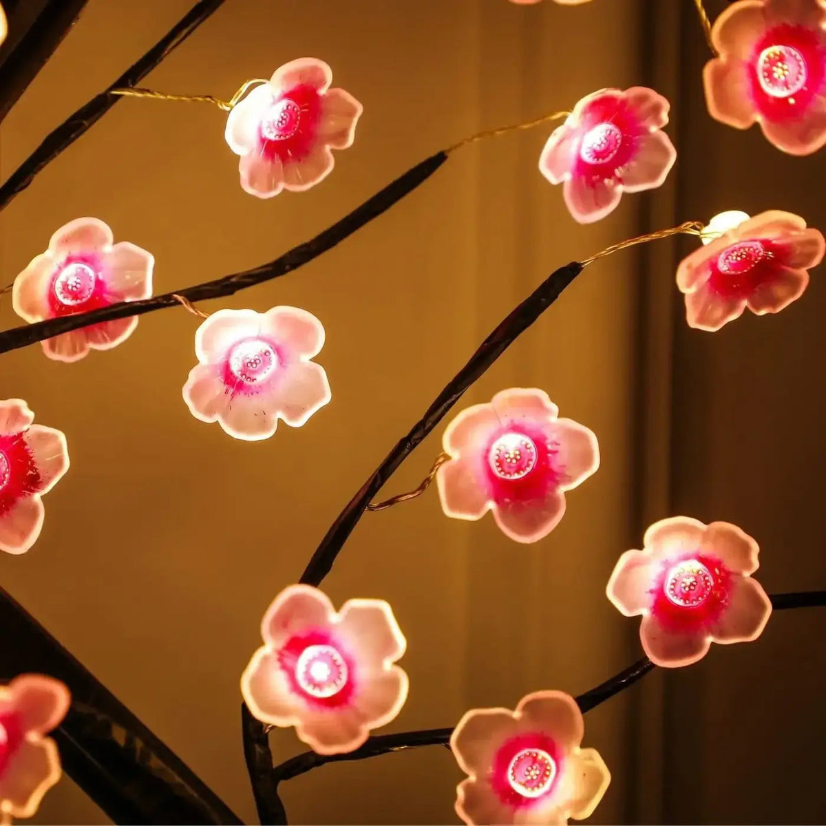 Arbre lumineux à fleurs roses, à poser