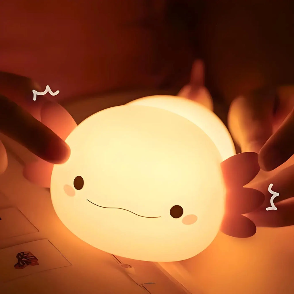 Veilleuse axolotl en silicone souple pour chambre d'enfant