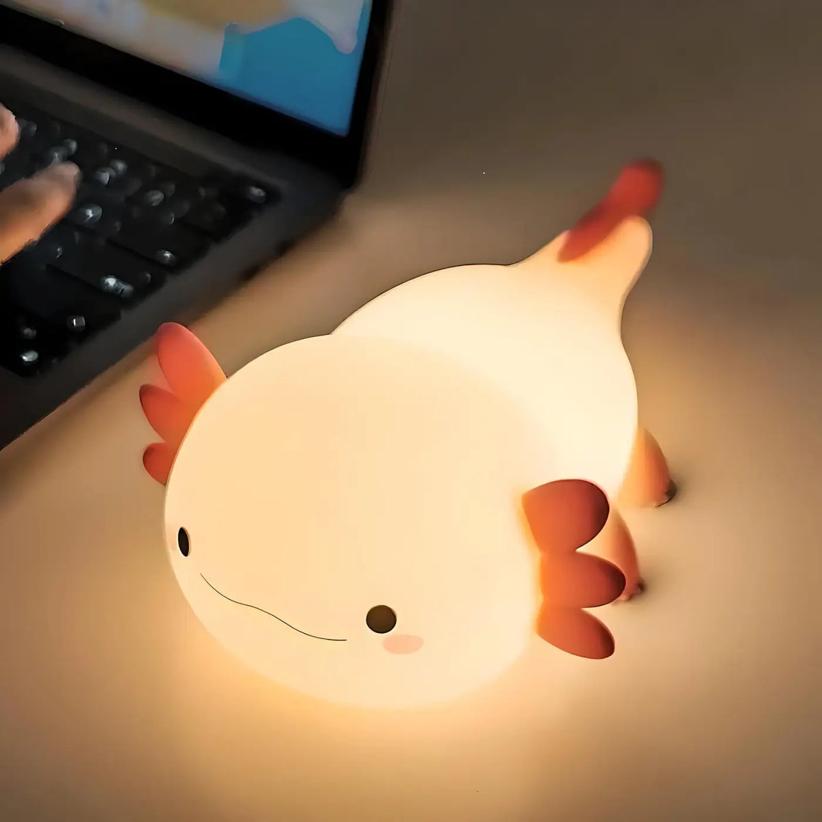 Veilleuse axolotl en silicone souple pour chambre d'enfant