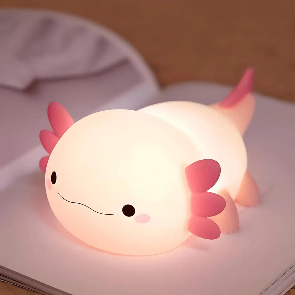 Veilleuse axolotl en silicone souple pour chambre d'enfant
