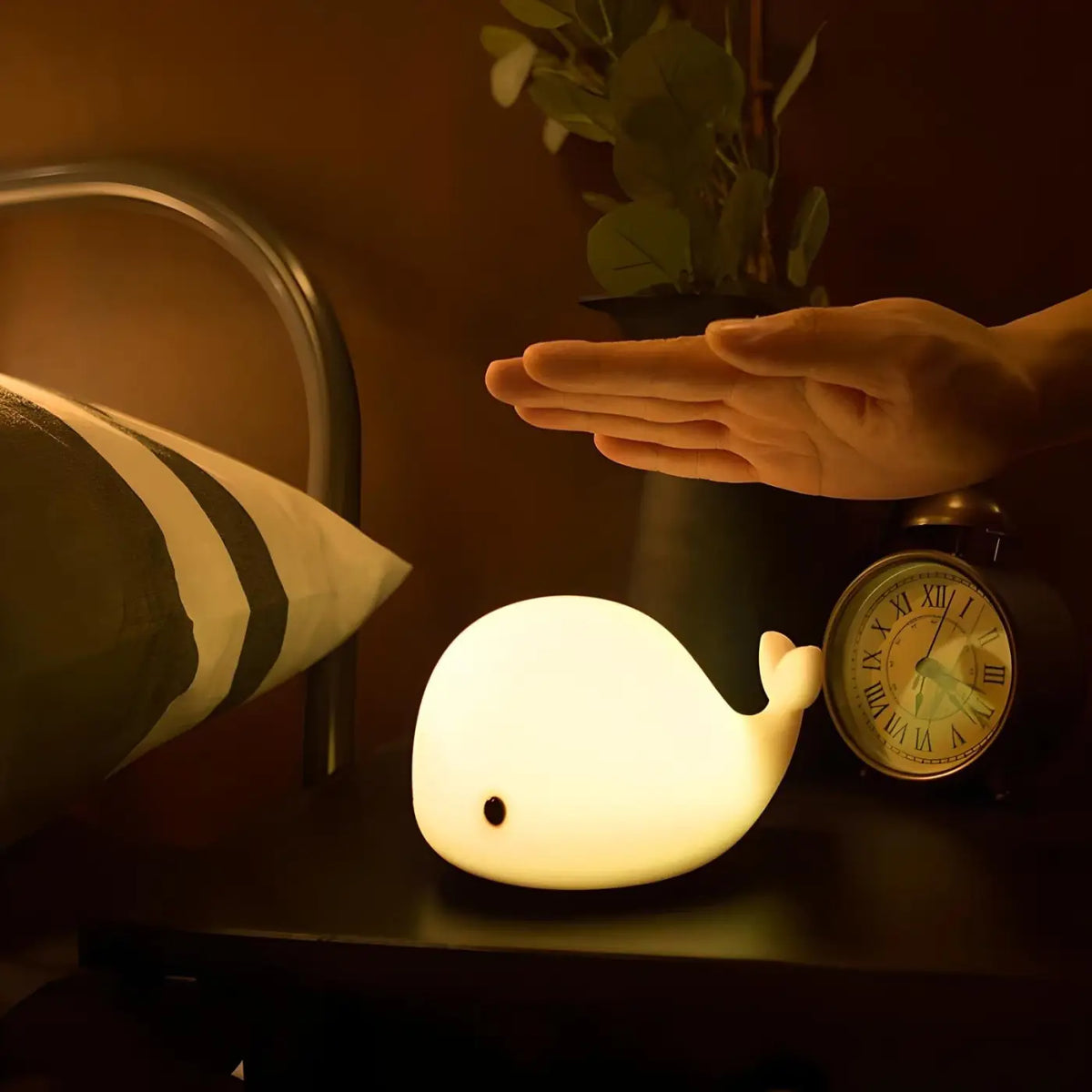 Veilleuse baleine en silicone, plusieurs couleurs de lumière