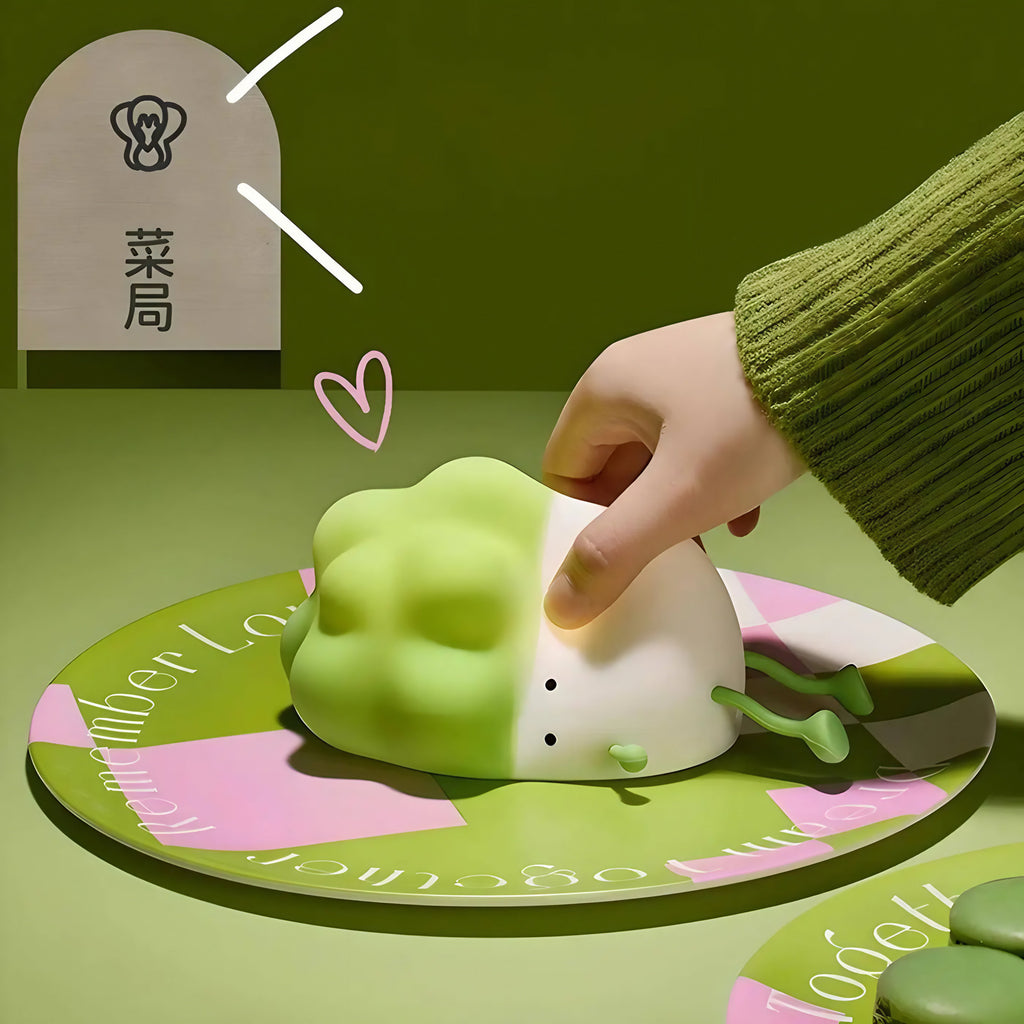 Veilleuse brocoli en silicone souple, rechargeable