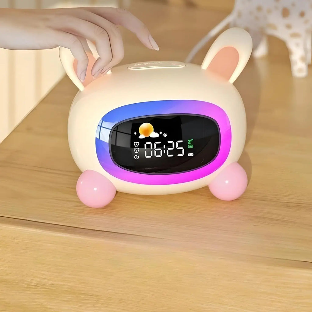 Veilleuse lapin à oreilles en silicone, tactile, couleurs