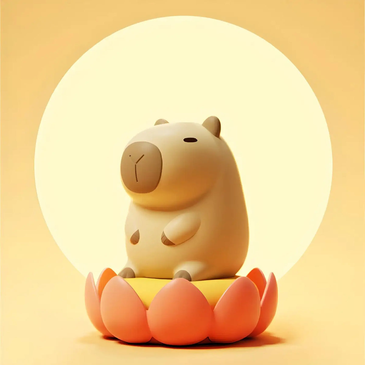 Veilleuse capybara en silicone, lumière chaude et tactile