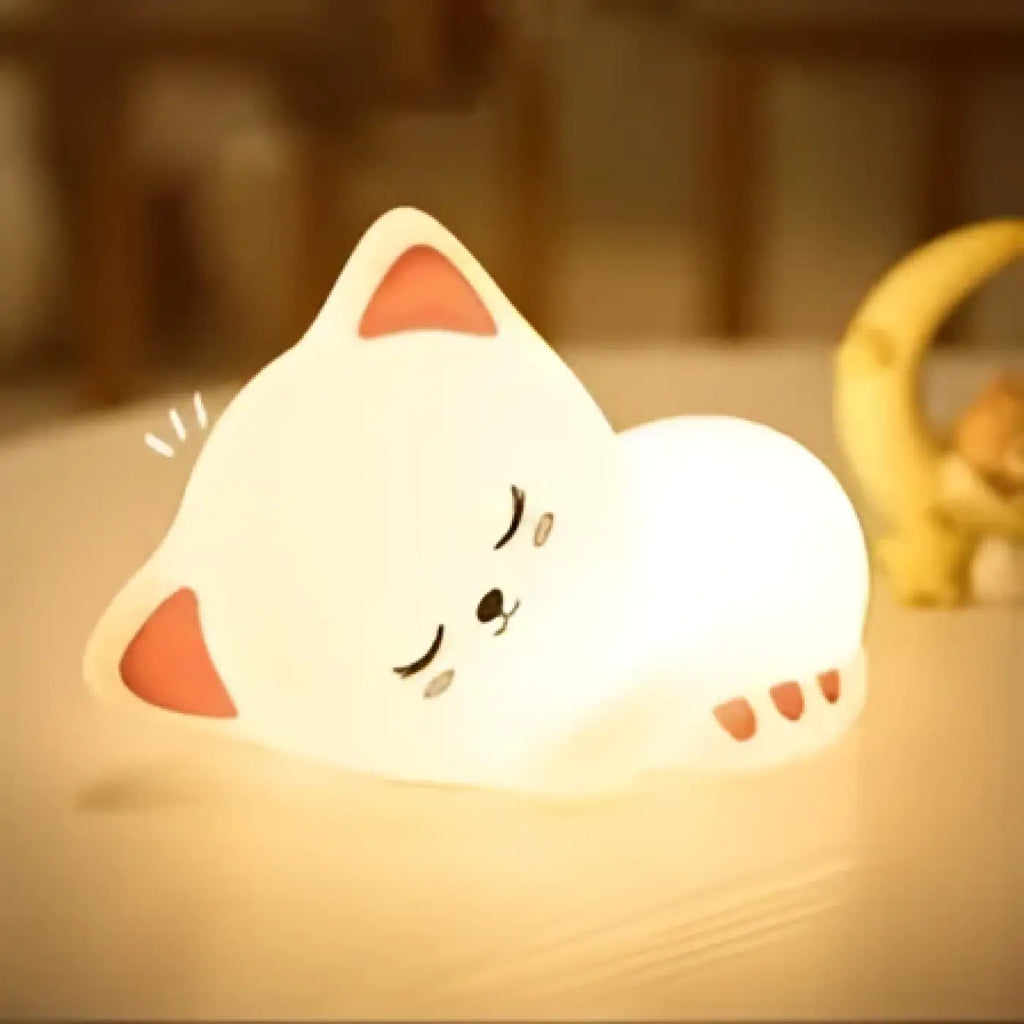 Veilleuse chat à lumière douce pour chambre