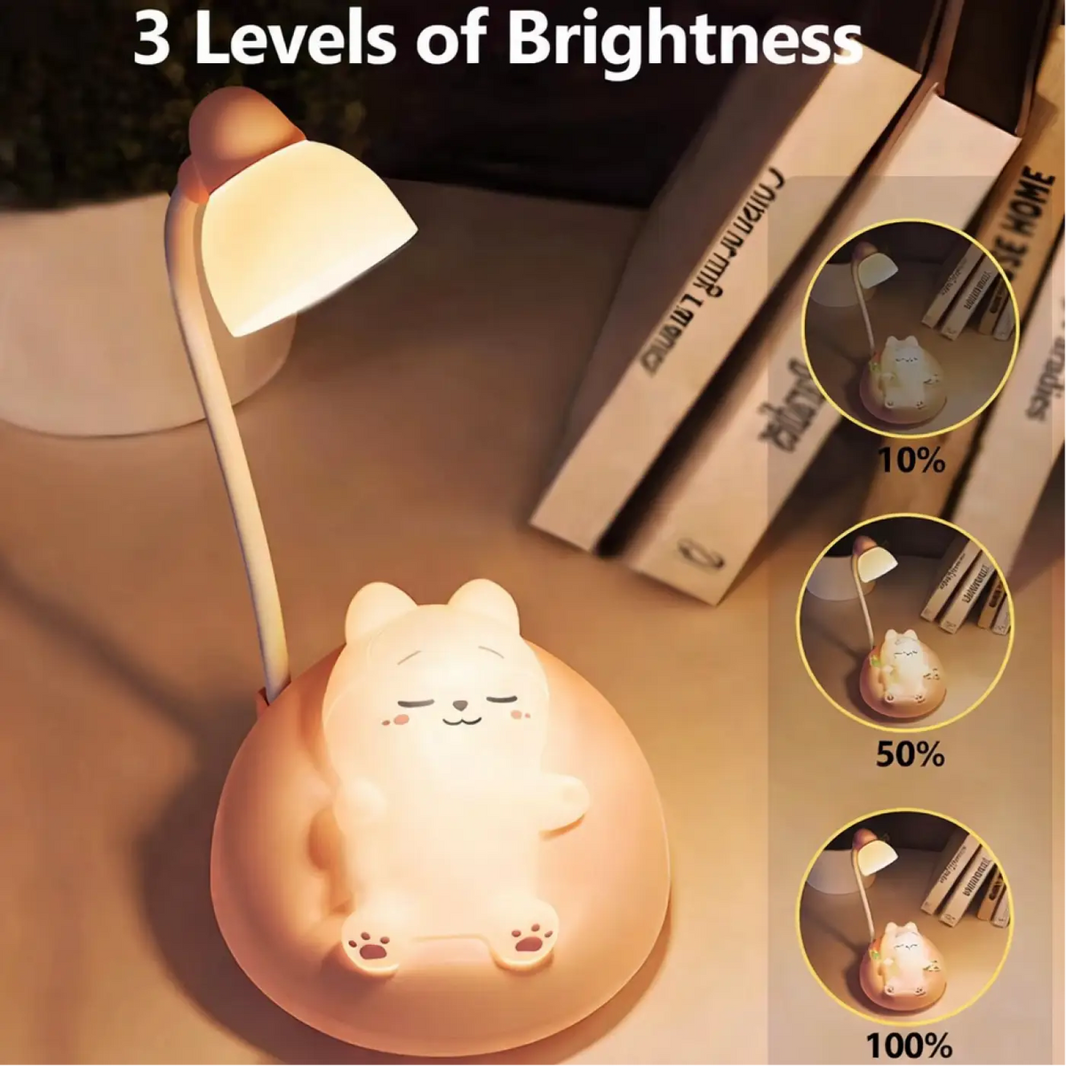 Veilleuse chat décorative, blanche ou rose