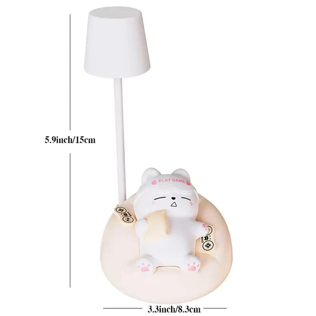 Veilleuse chat décorative, blanche ou rose, blanc
