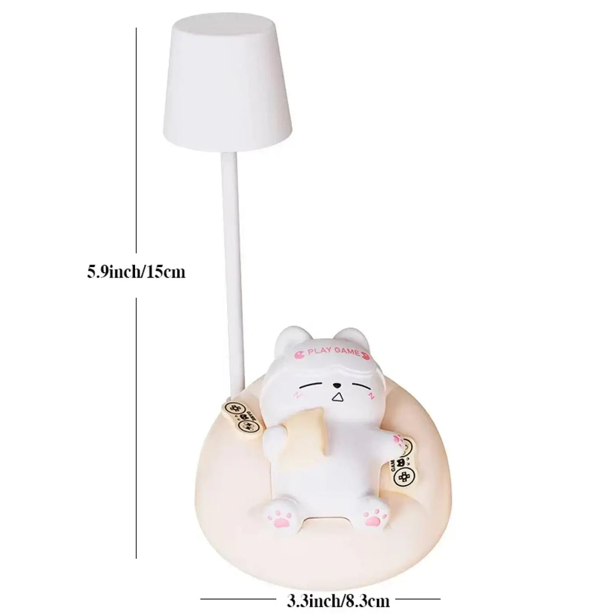Veilleuse chat décorative, blanche ou rose, blanc