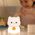 Veilleuse chat en silicone, rechargeable USB, 10 x 12 cm