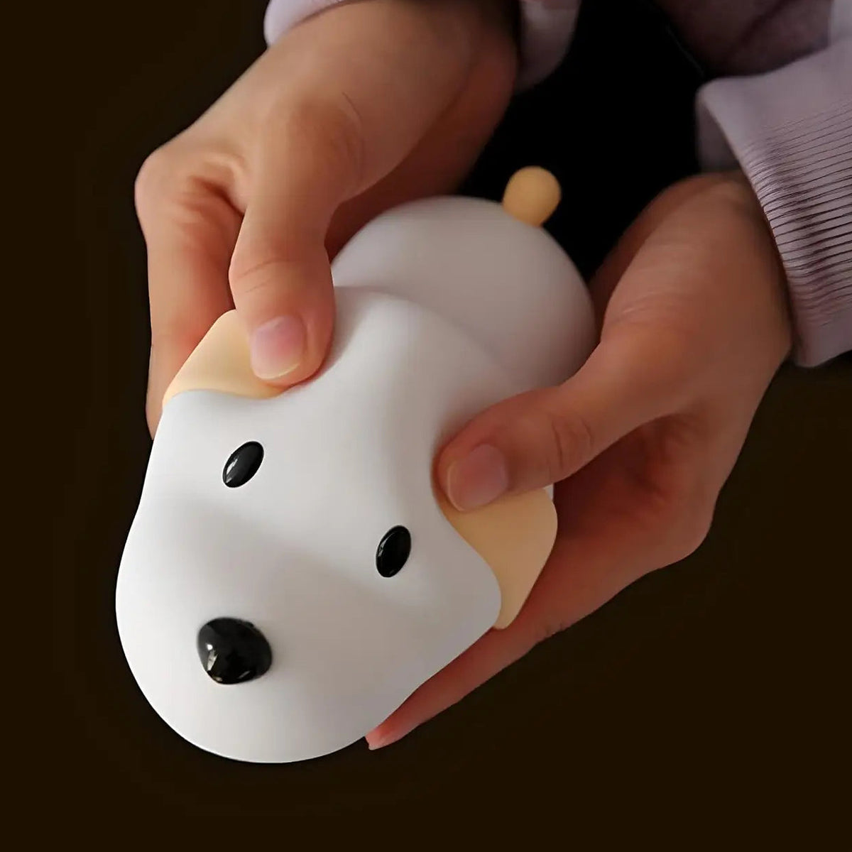 Veilleuse petit chien aux formes arrondies, style minimaliste