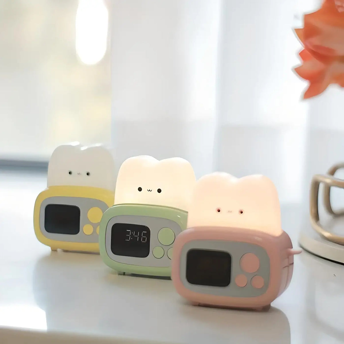 Veilleuse nuage LED, coloris vert, rose ou jaune