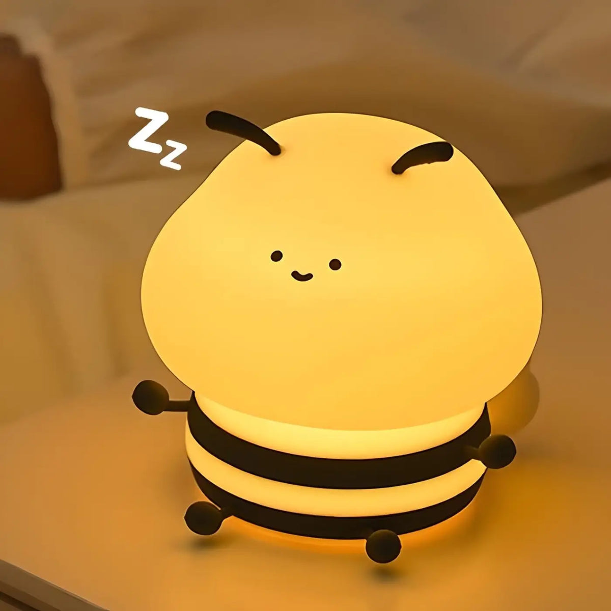 Veilleuse abeille aux formes arrondies, chambre d'enfant