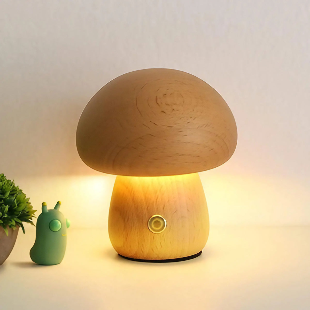 Veilleuse décorative aspect bois, beige ou marron, S ou M, beige