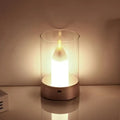 Veilleuse effet flamme sous diffuseur en verre