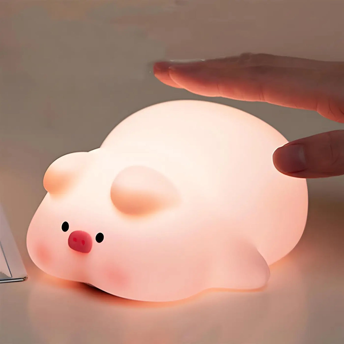 Veilleuse petit cochon tout rond, revêtement souple