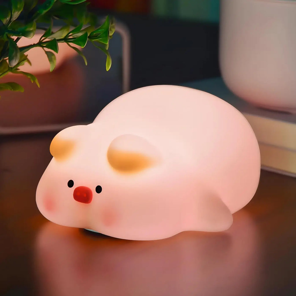 Veilleuse petit cochon tout rond, revêtement souple