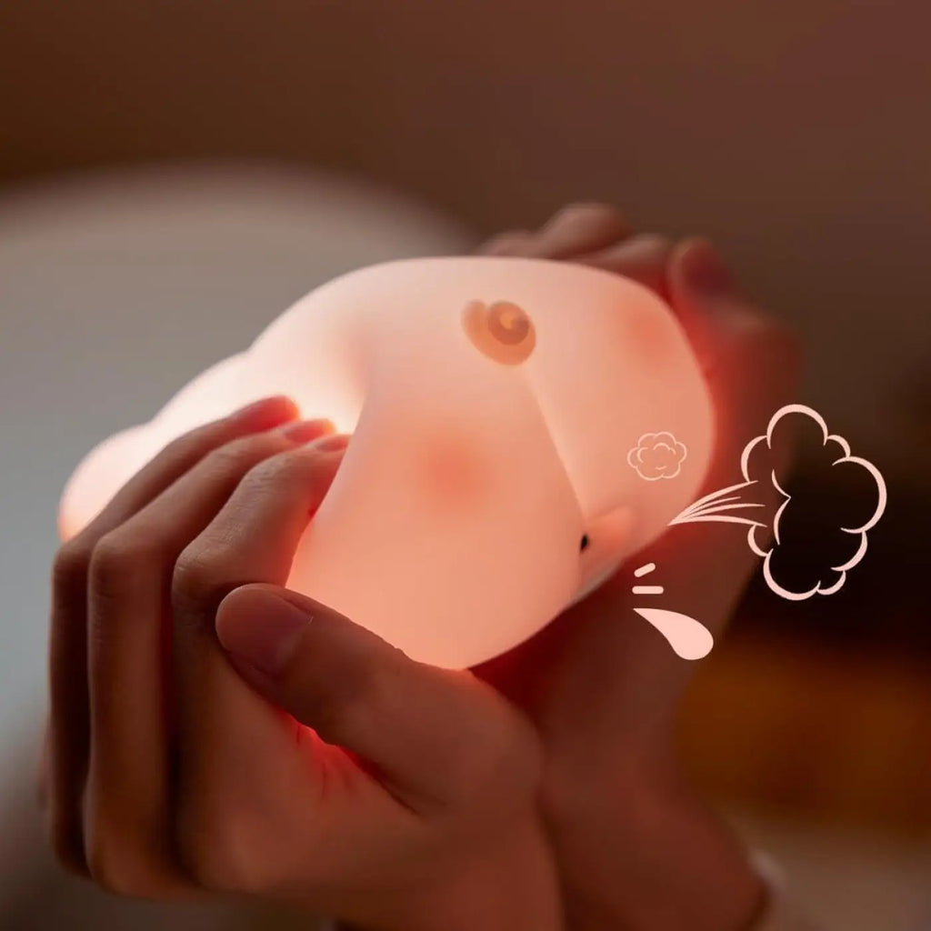 Veilleuse petit cochon tout rond, revêtement souple