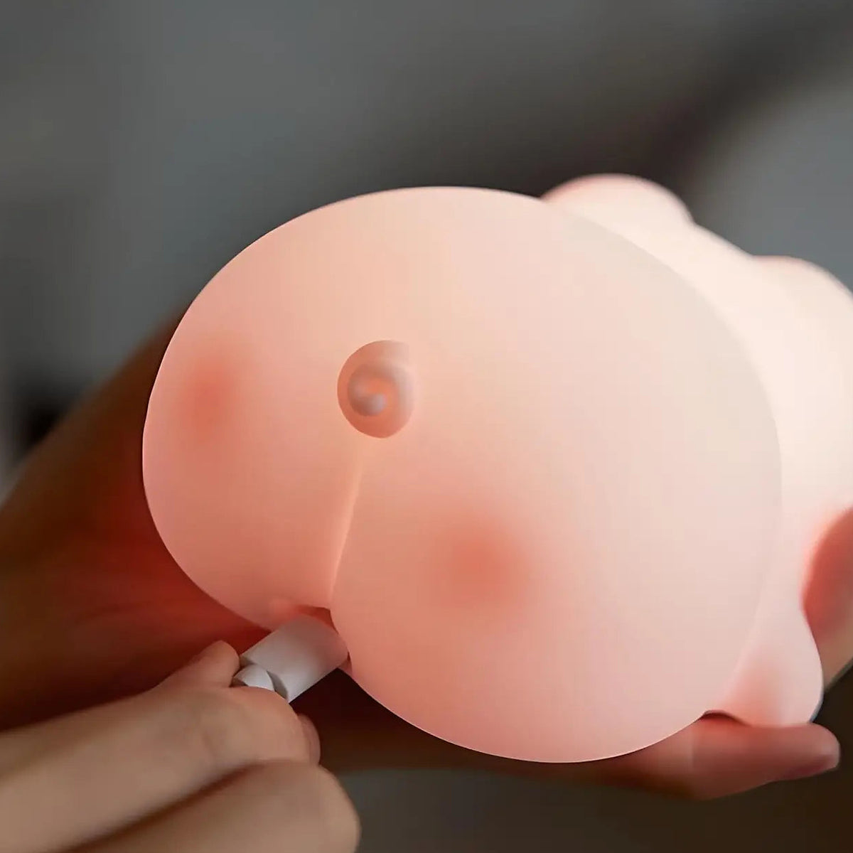 Veilleuse petit cochon tout rond, revêtement souple