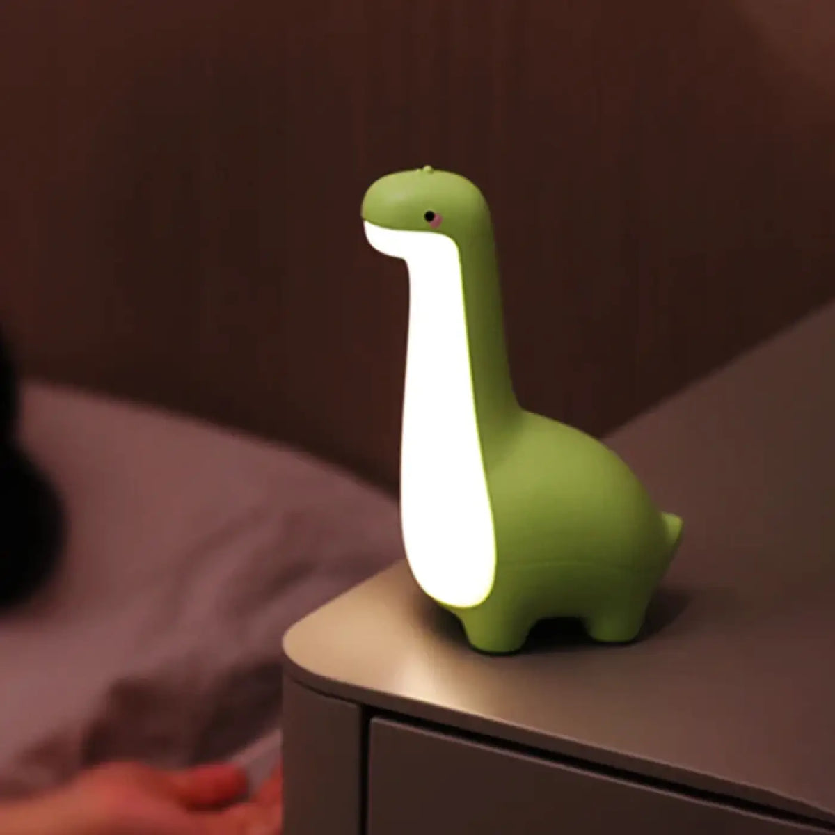 Veilleuse dinosaure rechargeable, bleue, verte ou jaune