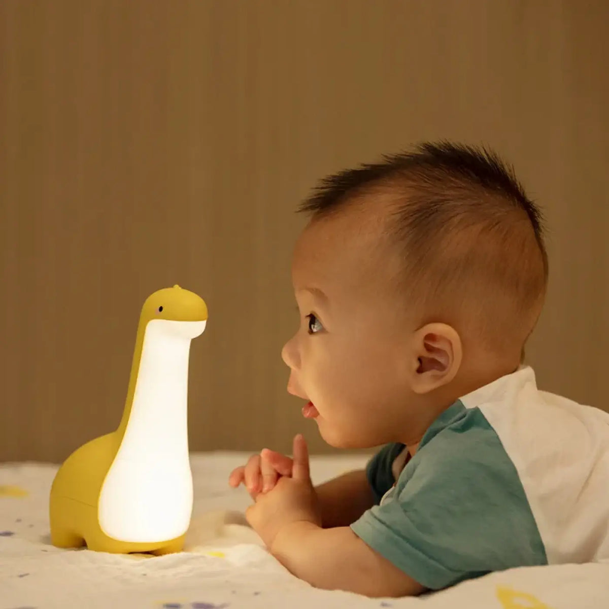 Veilleuse dinosaure rechargeable, bleue, verte ou jaune