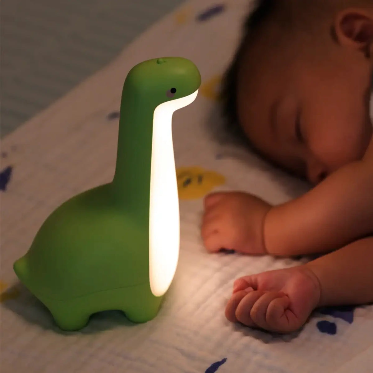 Veilleuse dinosaure rechargeable, bleue, verte ou jaune