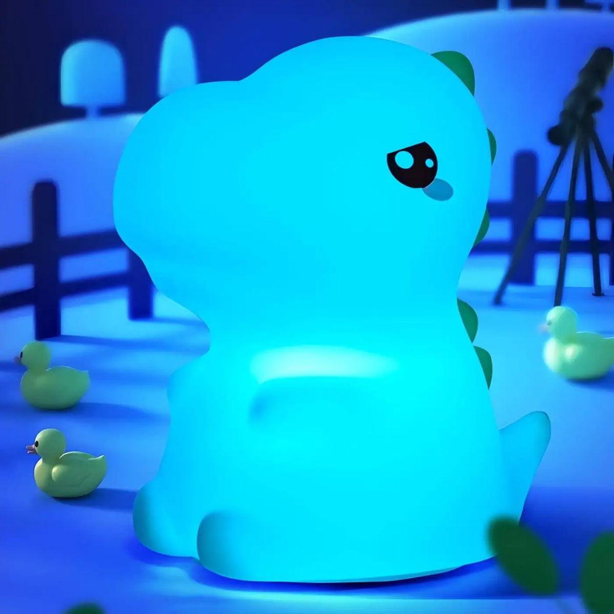 Veilleuse dinosaure en silicone, couleurs au choix, rechargeable