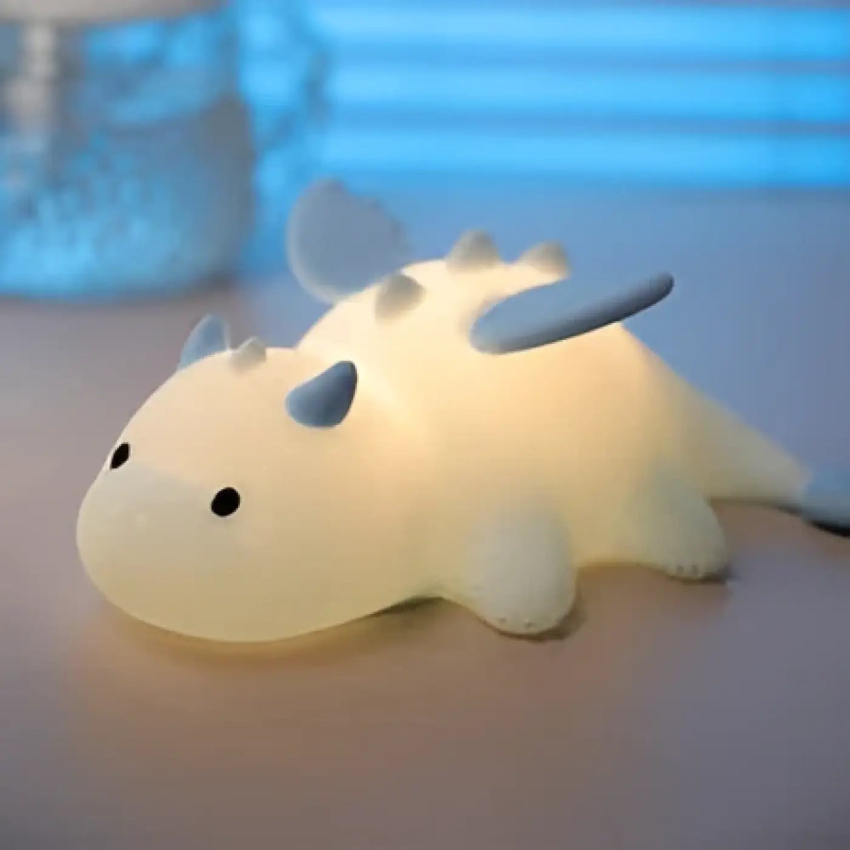 Veilleuse dragon pour chambre d'enfant, rose ou bleu, bleu