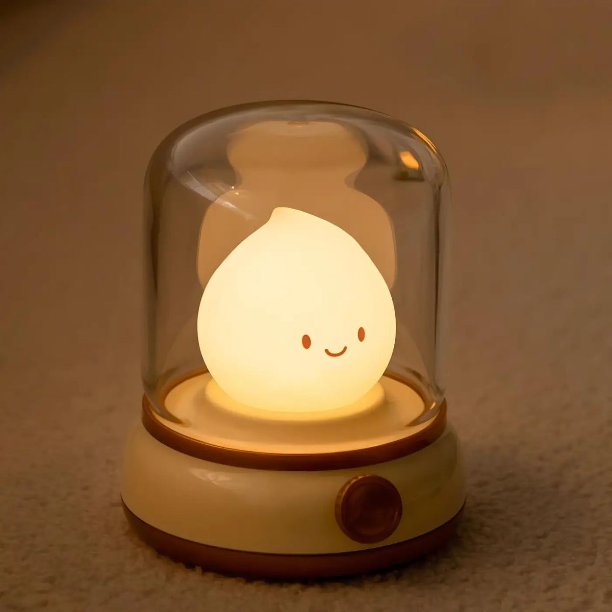 Veilleuse à lueur façon flamme, courbes douces, rechargeable