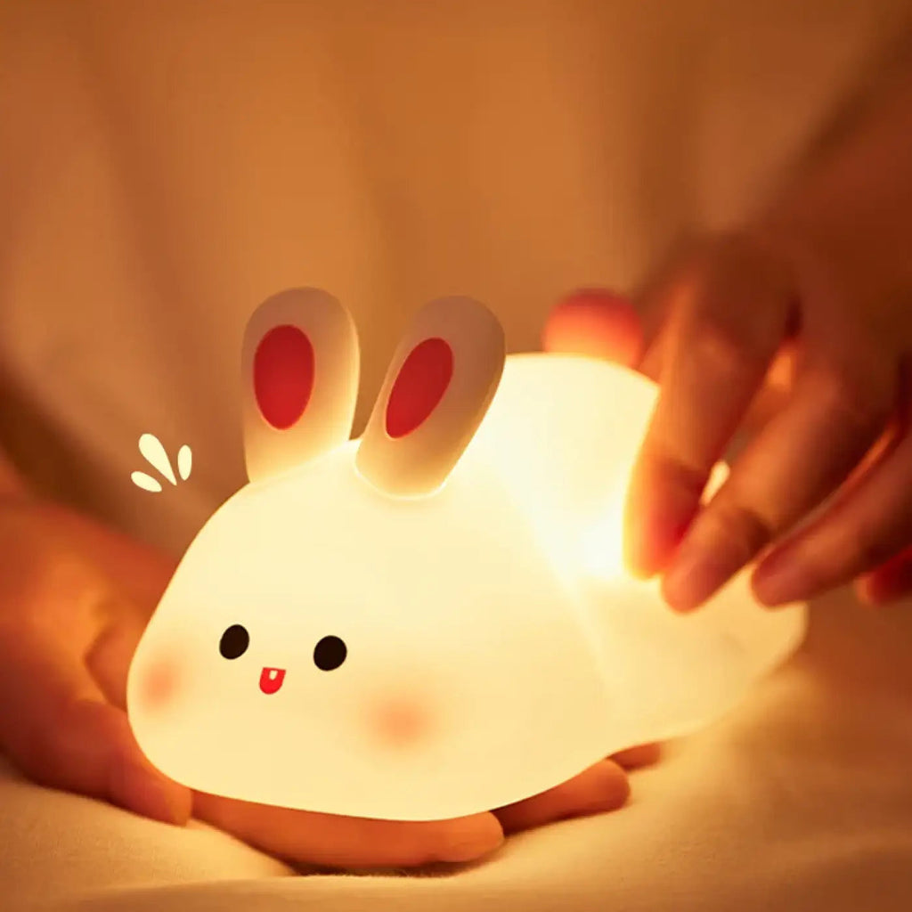 Veilleuse en silicone doux, lapin ou licorne