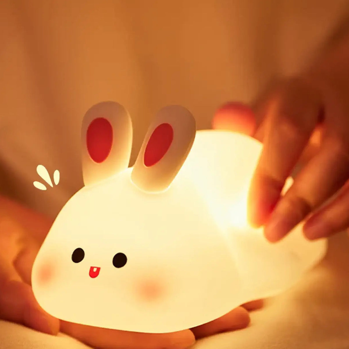 Veilleuse en silicone doux, lapin ou licorne
