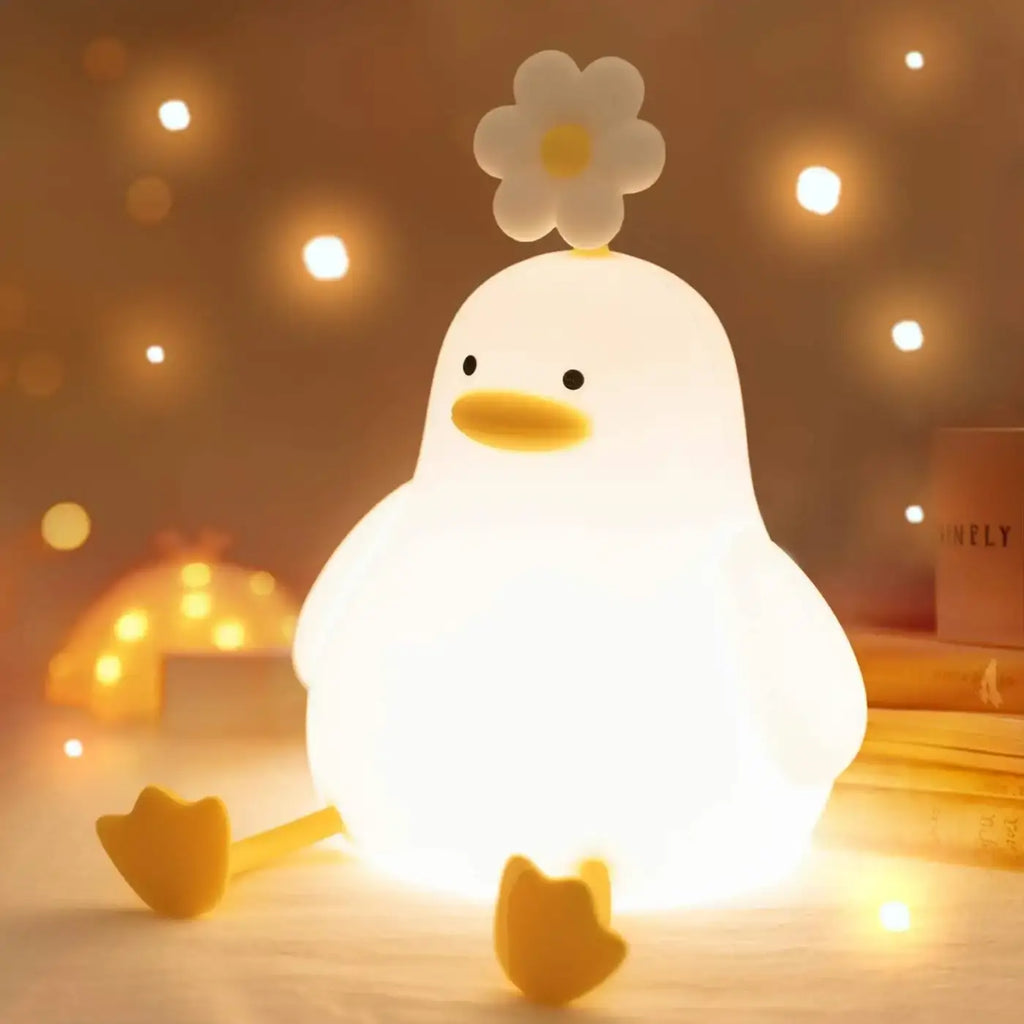 Veilleuse canard au visage attendrissant, formes arrondies