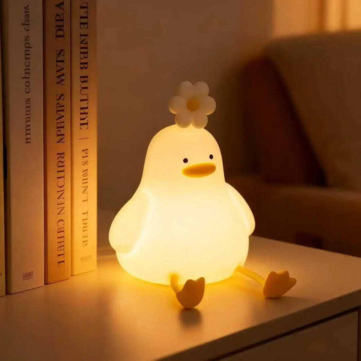 Veilleuse canard au visage attendrissant, formes arrondies