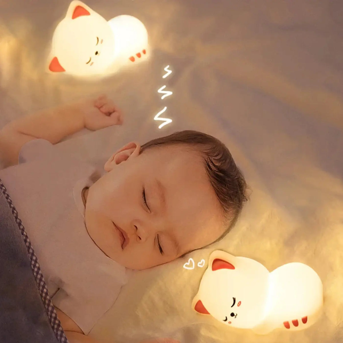 Veilleuse chat mignon pour chambre d'enfant